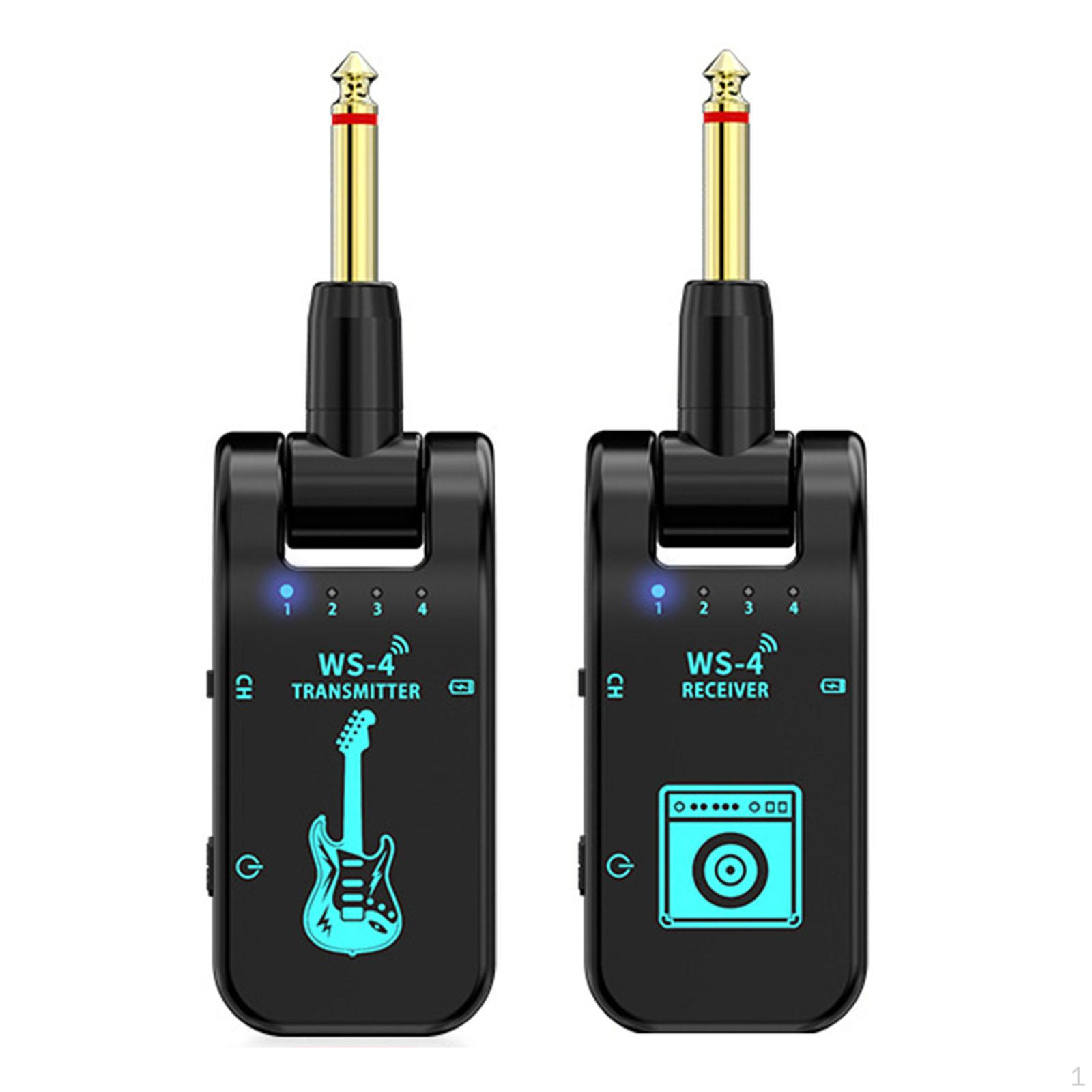 

2.4G Беспроводная гитарная система Портативный передатчик и приемник чёрный