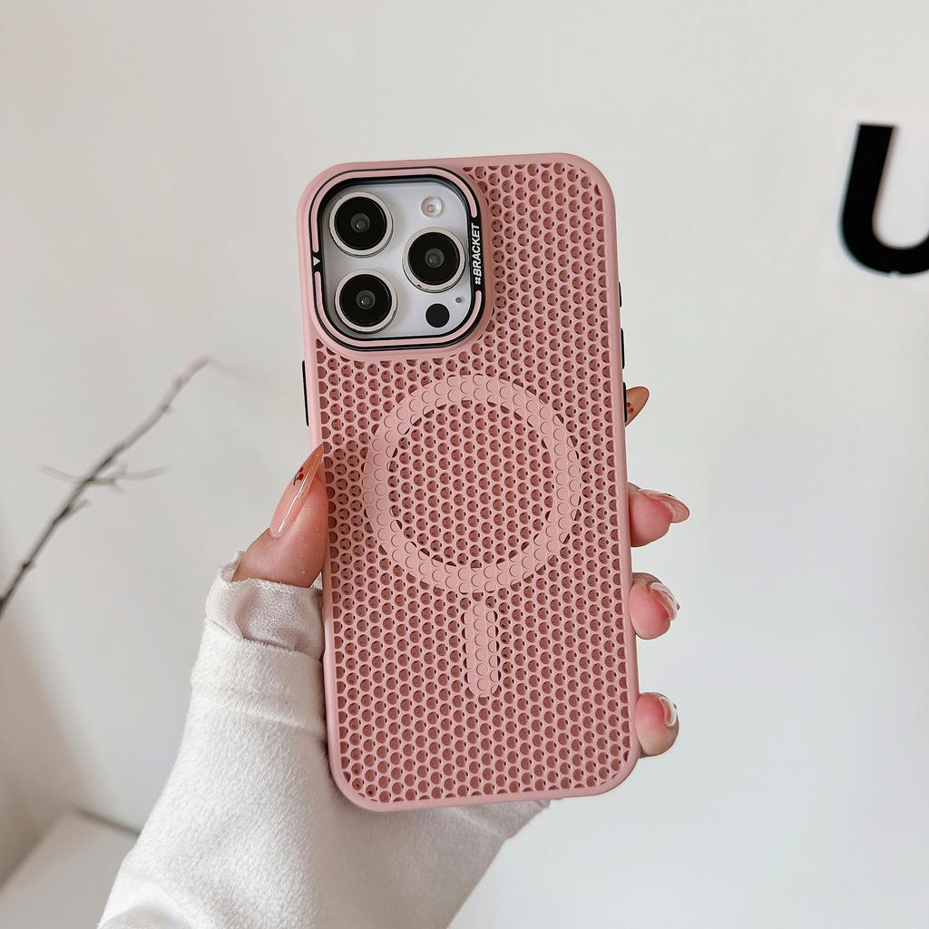 Shockproof Heat Dissipation Phone Case For iPhone 16 Pro Max 15 14 Plus 13 12 11 Pro Max  For Magsafe Metal Lens Stand Back Case