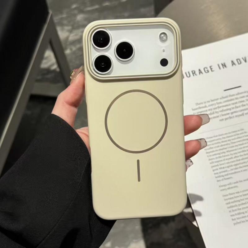 

IPhone 17 PROMAX Soft Smooth Fine Circle Magnetic Solid Color Skin Feeling Phone Case Suitable Apple 16 Simple PC Anti Drop iPhone 13 PRO