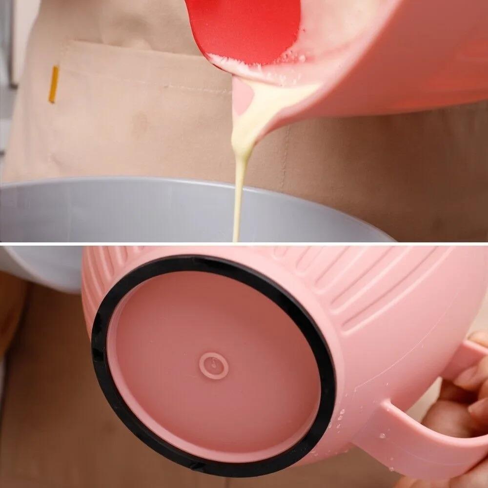 V Shaped Diversion Design Baking Mixing Bowl Large Capacity Long Handle Egg Beating Bowl Multipurpose Space Saving Serving Bowl