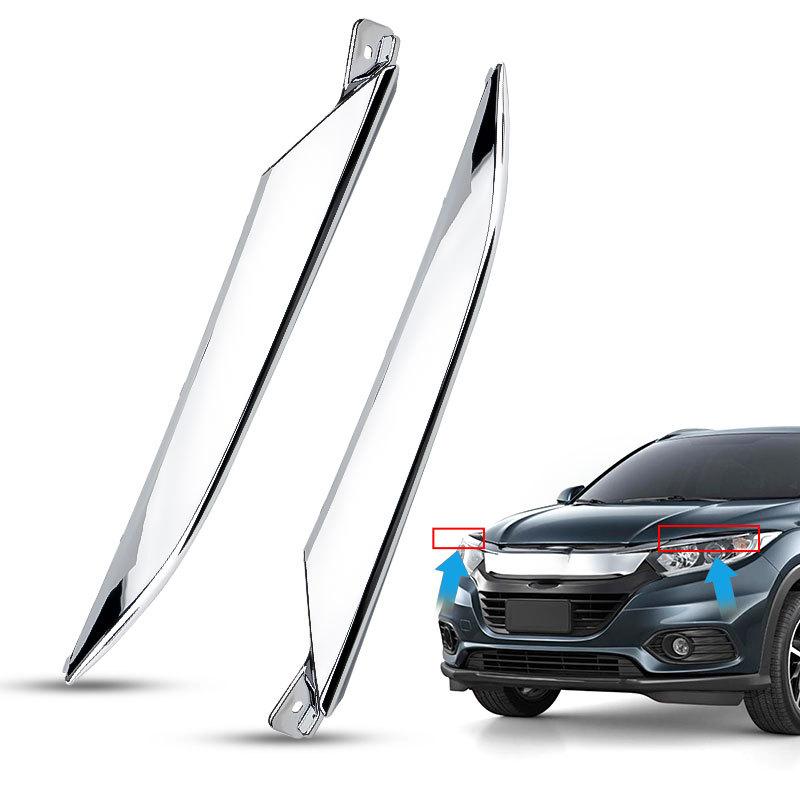 2pcs Chrome Grille&Headlight Trim Moding For Honda HRV HR-V    71163-T7A-J01 71168-T7A-J51 Front Left Right Hood