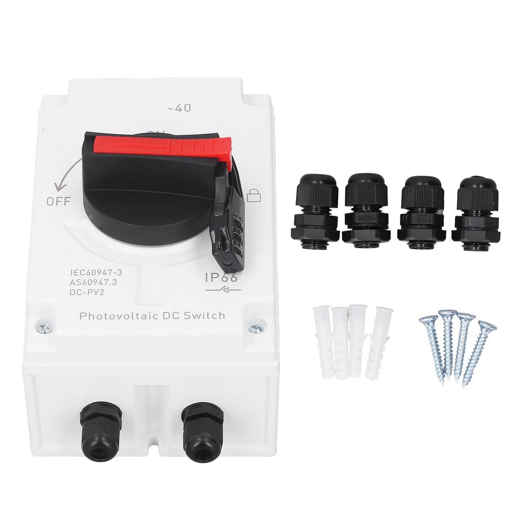 DC1200V 32A Photovoltaik Isolator Trennschalter Solar PV Umschalter IP66 Wasserdicht