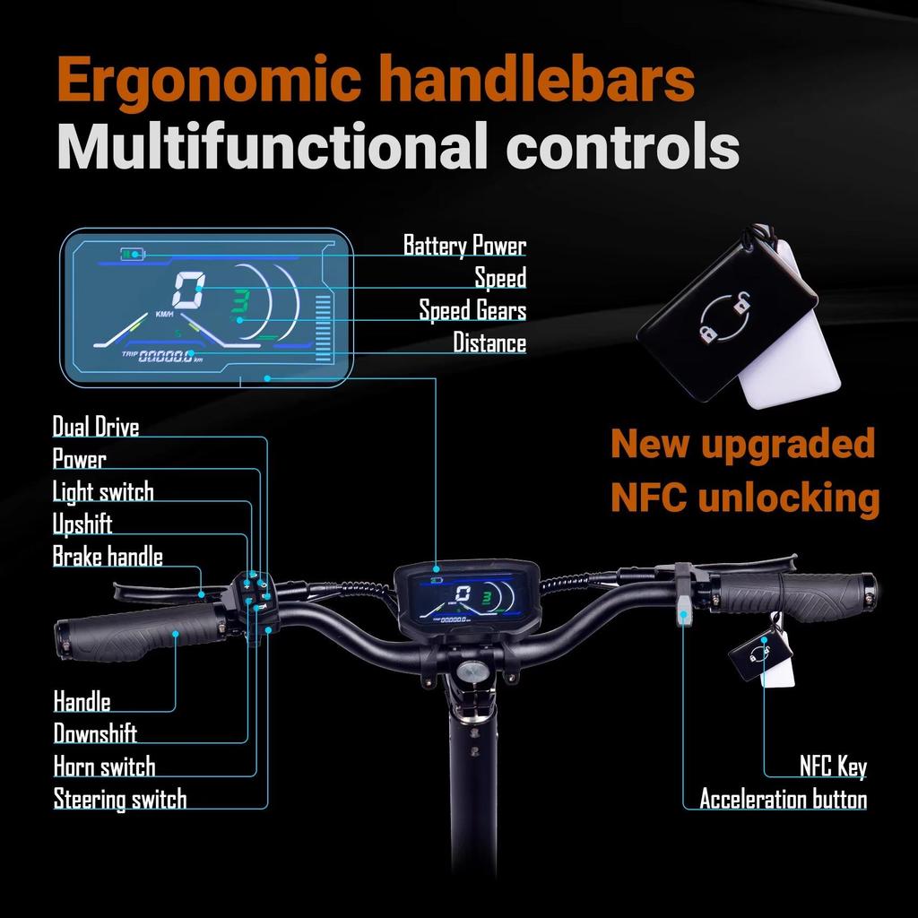 EU X5 6000W 60V 40AH Hulajnoga Elektryczna z Podwójnym Silnikiem Maks. Prędkość 90km/h Hamulec Hydrauliczny Wyświetlacz LCD Maks. Zasięg 90km Składana Hulajnoga