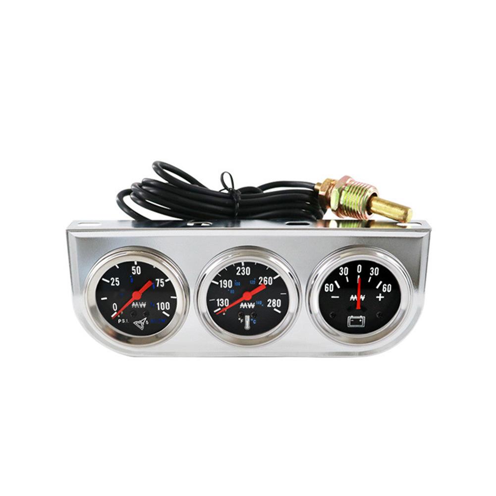 Triple Gauge Cluster For Saloon Cars Lorries Construction Machinery Motorcycles Three-in-one Instrument Cluster Accessories