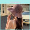 Summer Outdoor Sun Hat For Women With Wide Brim Foldable Breathable Polyester Sun Protection