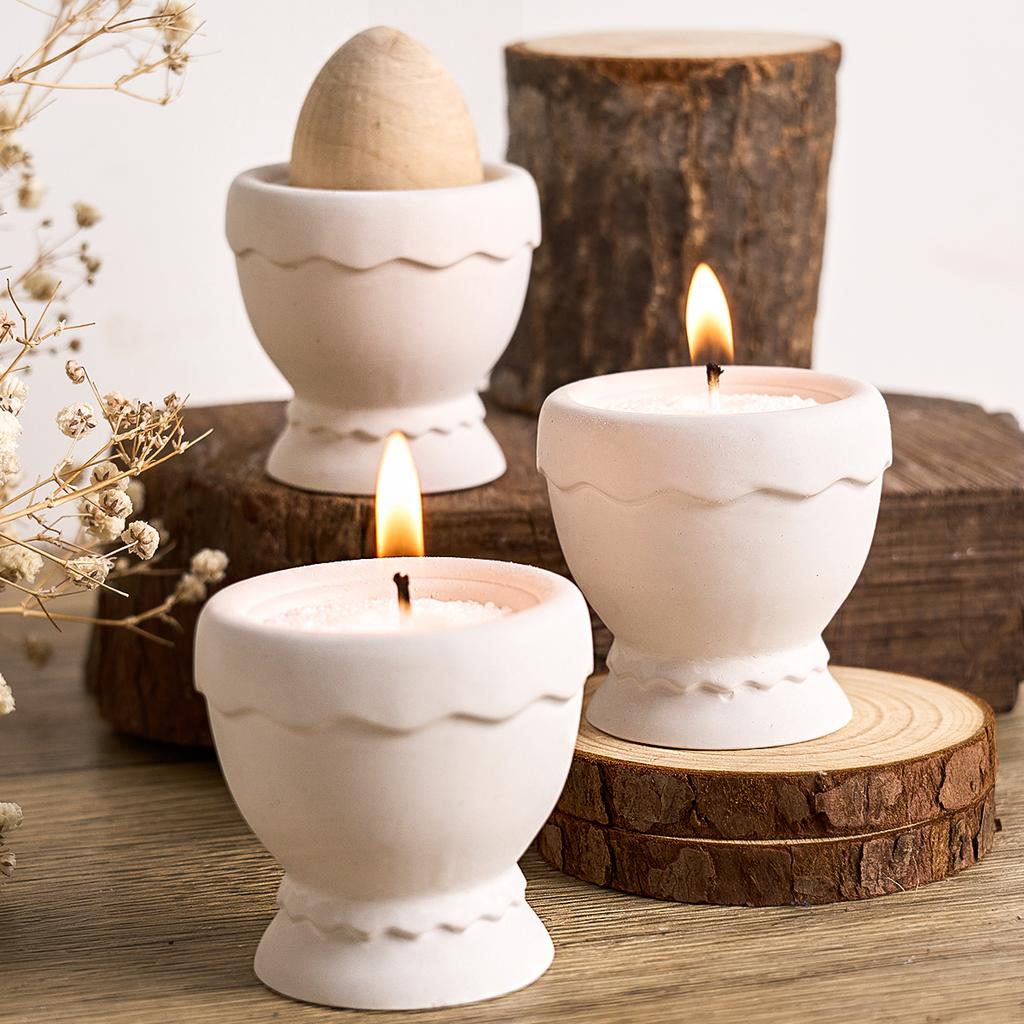 Egg Oppbevaringskrukke Silikonform Kreativ Påske Eggeskall Lyskopp Lysestake Laging UV Epxoy Resinform Hjemmedekor Gips Håndverk