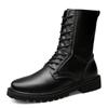 Fashion Luxury Winter Lace Up Outdoor Long Boots Motorcycle Boots Winter Warmth Designer High Leather Shoes Fashion Casual Black Boots