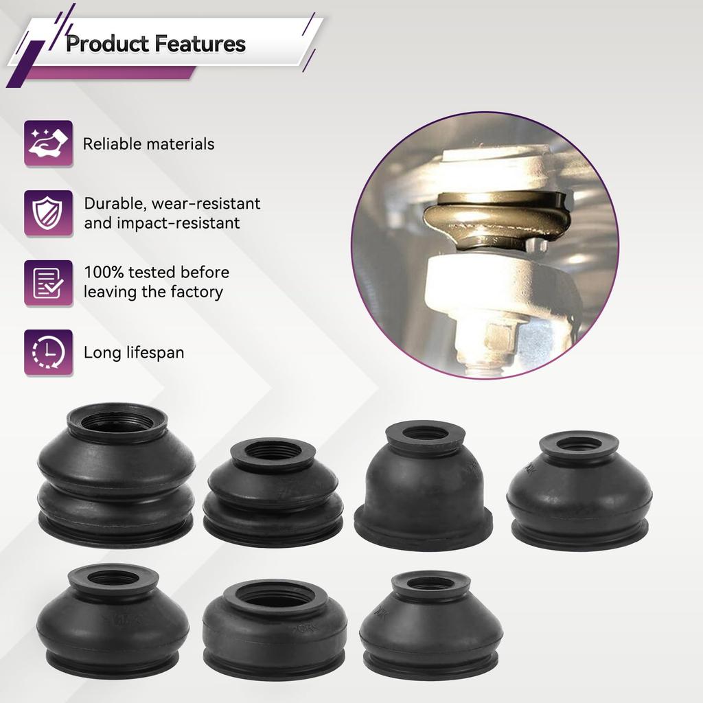 Tie Rod End Boots 14pcs Multipack Universal Car Suspension Steering Ball Joint Rubber Dust