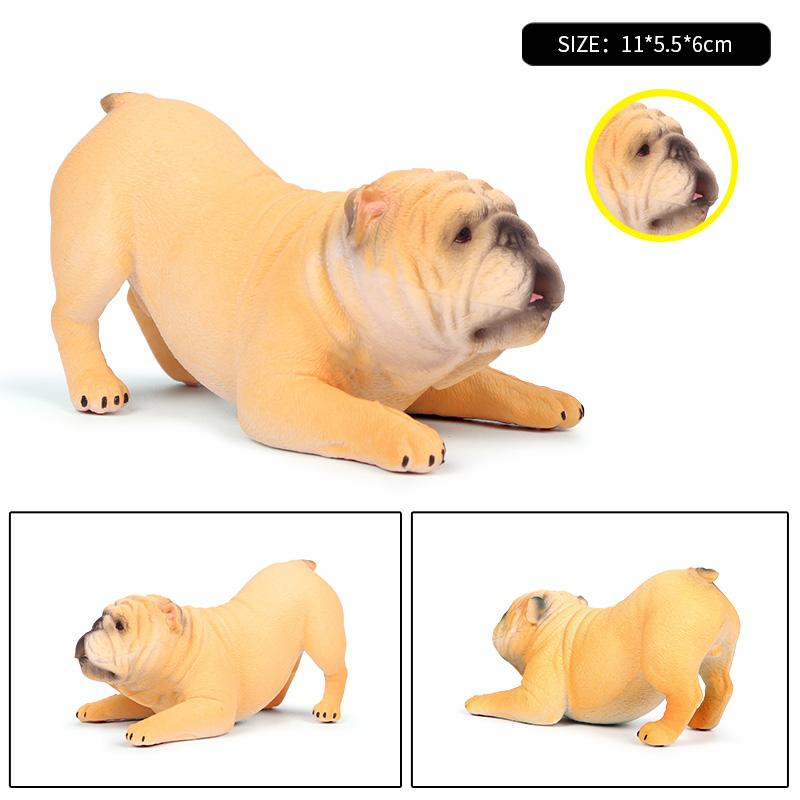 Oenux Lovely French Bulldog Animals Cute Puppy Sleep Lazy Dog Action Figures Model Figurine PVC Home Decoration Education Toy