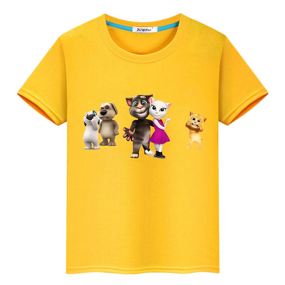 T-Shirt für Jungen (10 Jahre) mit sprechendem Tom-Katzenmotiv, 100 % Baumwolle, Anime-Stil, Pride-T-Shirt, Kawaii-Top, kurzes Y2K-Weihnachts-T-Shirt für Mädchen