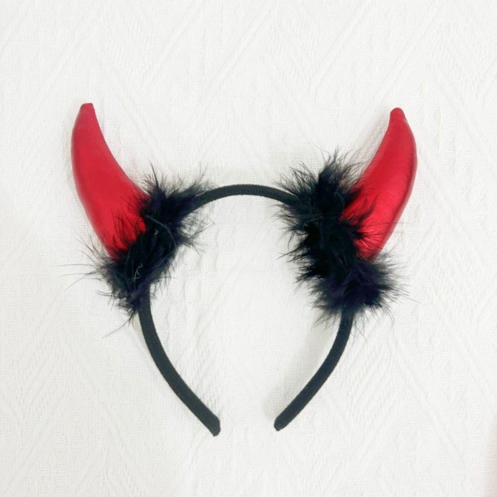 Decorations Devil Horns Headband Costume Glitter Headband Trendy Halloween Hair Band  Children