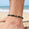 Modisches Boho Naturstein Fußkettchen für Herren Edelstahl Perlen Kette Fußkettchen Wasserdicht Fußschmuck Sommer Strandparty