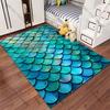 Colorful Iridescent Fish Scales Carpet Yoga Living Room Room Decor Children's Crawling Mat Doormat Area Rug Games Mat