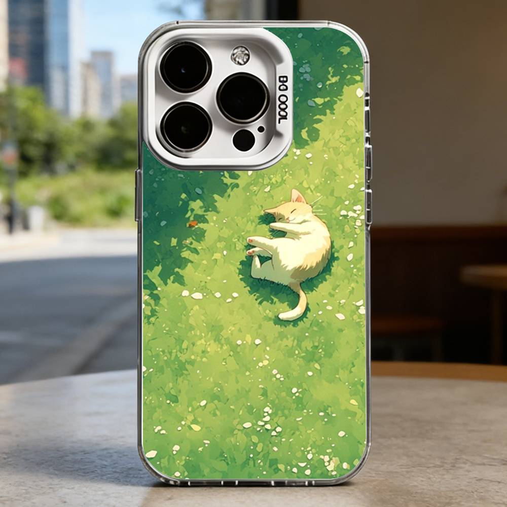 

Cute Cat Cartoon Case for iPhone 16 15 14 13 12 11 Pro Max Plus Air 16E X XR XS Max Hard Shockproof Bumper Cover iPhone15