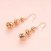 Round Bead Earrings Fashion Personality Temperament Long Purple Gold Color Gold Plated Rose Gold Earrings