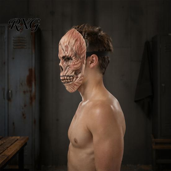 Horror Themed Costume Scary Halloween Masque, Full Face Latex Masque Comfortable for Costume, Cosplay Party, Haunted House Prop Skin Friendly