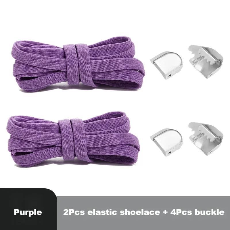 Elastic Laces Sneakers Shoelaces Without Ties End Locks College Style Shoestring Rubber Band for Laces Shoes Accessories 1Piar