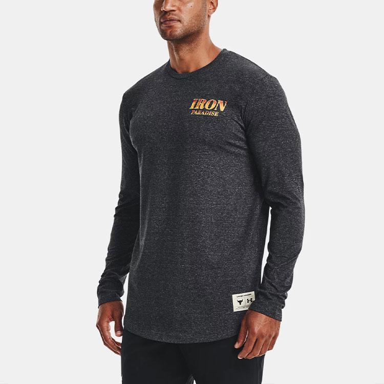 Under Armour Project Rock Outlaw Graphic Long Sleeve Training T-Shirt Men Tops Black 1367119-001