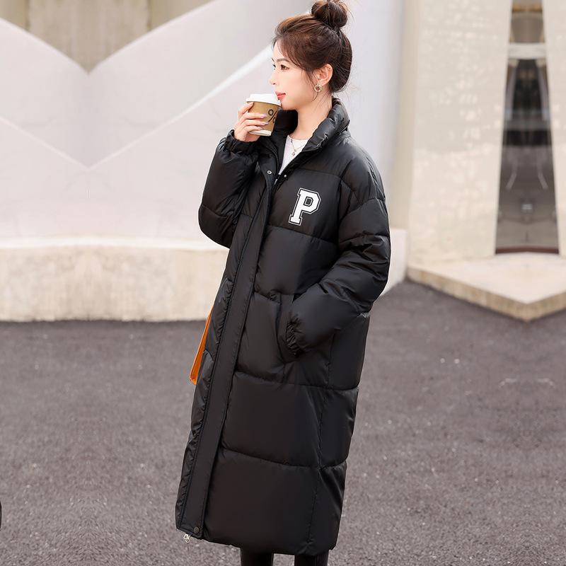 New Thickened Turtleneck Cotton-padded Clothes Women's Winter Long Bread Clothes Loose Knee-length Cotton Clothes Jacket