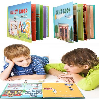 Livro Silencioso Montessori Colar Repetidamente Leitura Brinquedo Infantil Animal Números Jogo de Quebra-Cabeça de Correspondência Brinquedos Educacionais para Crianças Presentes