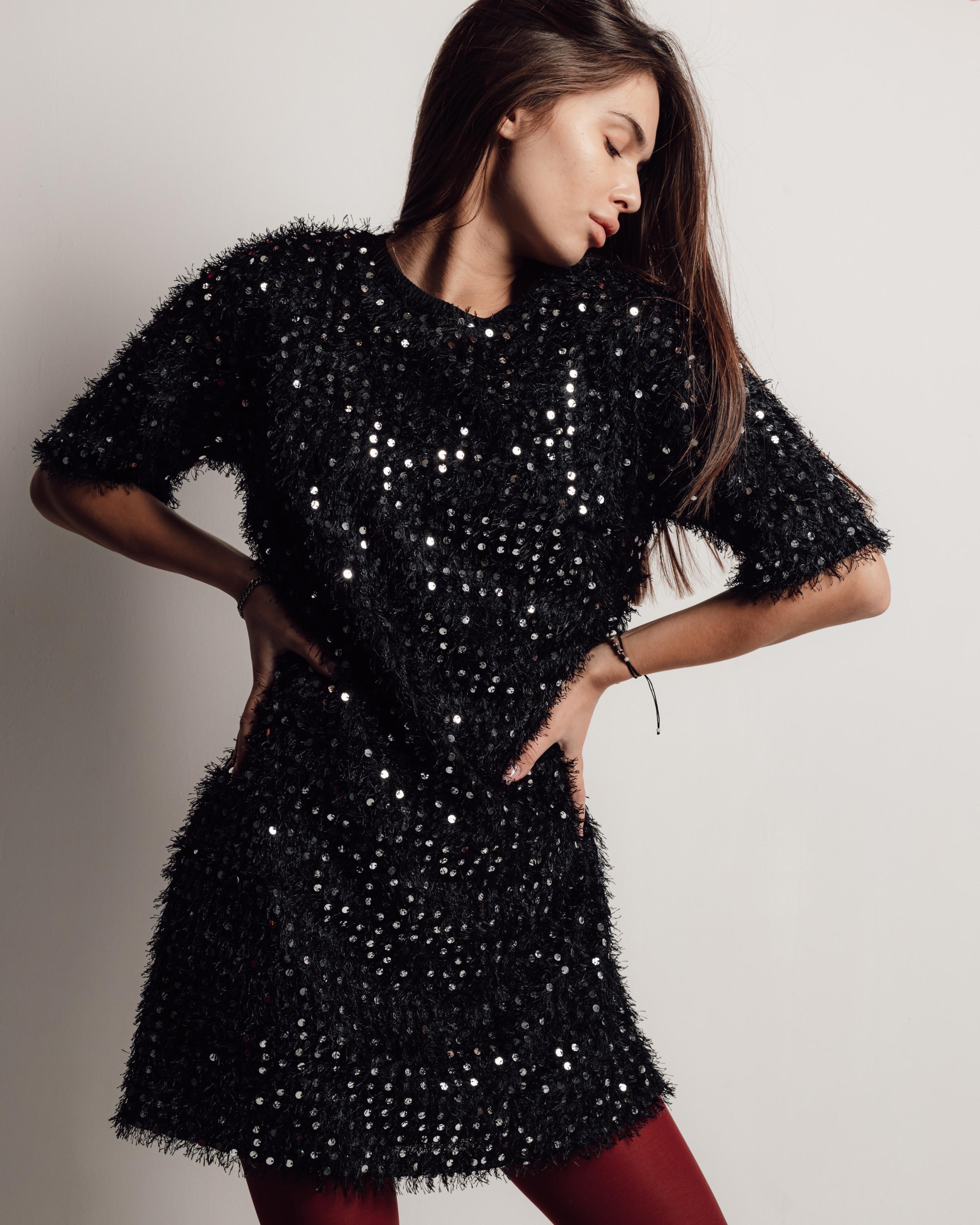

Dress with sequins GL 4433 36 black 40 чорний