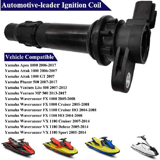 4Pcs 6D3-82310-01-00 Ignition Coils for Yamah-a Waverunner FX 1000 05-08, FX 1100 04-15, AR/SX 210 1100 10-15, 212 SS,X 2010 6B6‑82310‑00‑00,