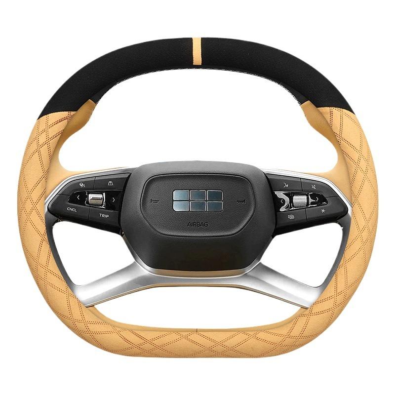 Galaxy L7/L6 Suede Steering Wheel Cover: Ultra-Thin, No-Sew, Winter-Ready.