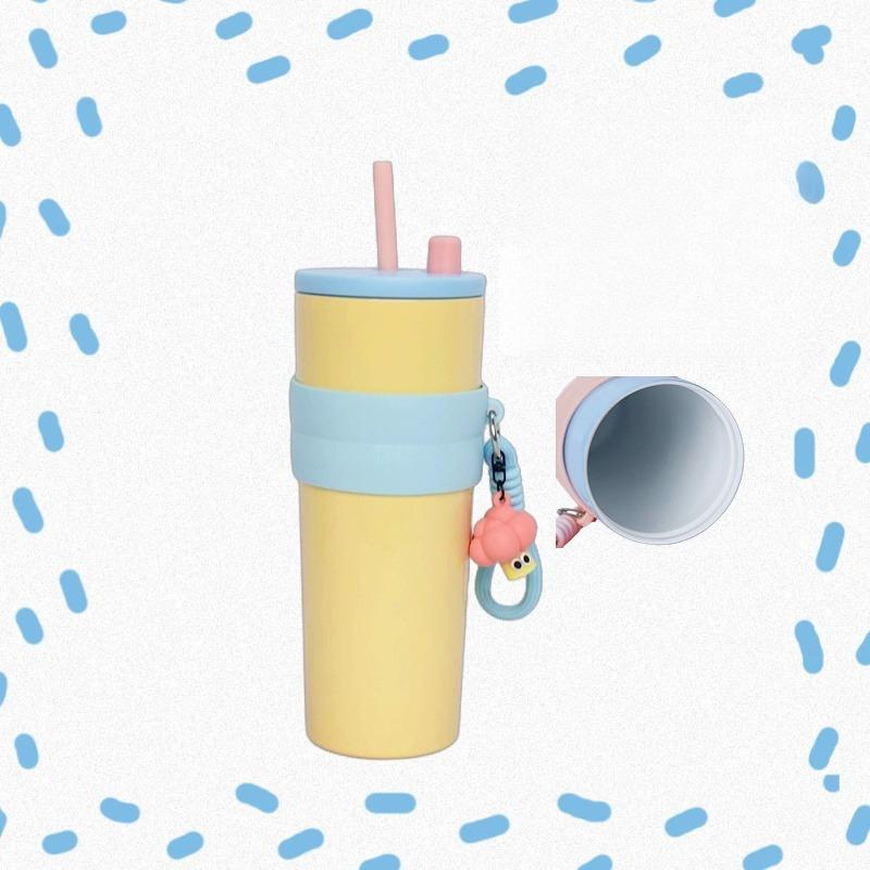 

Портативная чашка-термос, портативная керамическая чашка для льда, высокоценная автомобильная чашка с соломинкой