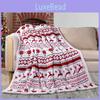 Plush Blanket Double With Christmas Snowflake Elk Printing Design Daily For
