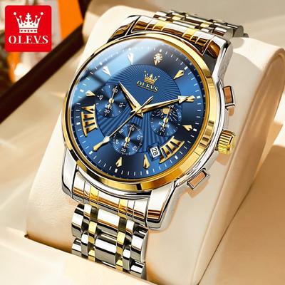 OLEVS Herrenuhren Trendy Persönlichkeit Personalisierte wasserdichte Nachtleuchtende Quarzuhren Herrenuhr