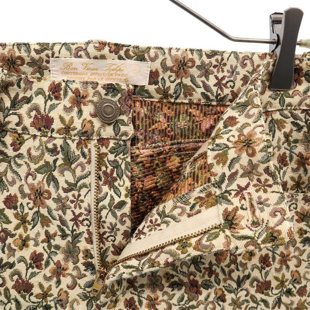 Bon Vieux Temps Overall handle Gobelin tapestry Tapered pants 36 Brown Women Used