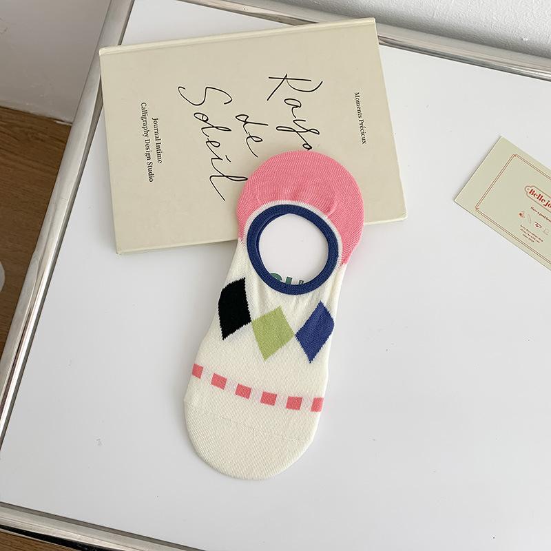 Women Sock Slippers Floral Print Japanese Kawaii Cute Low Cut Ankle Boat Socks Casual Cotton Breathable Invisible No Show Socks