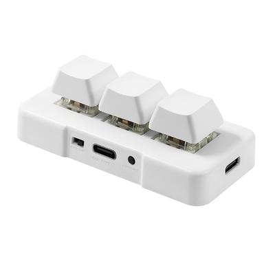 MK321U 3 Tuşlu Kablolu Mini Özelleştirilmiş Klavye, Mekanik Mavi Anahtarlı, Çıkarılabilir Veri Kablosu