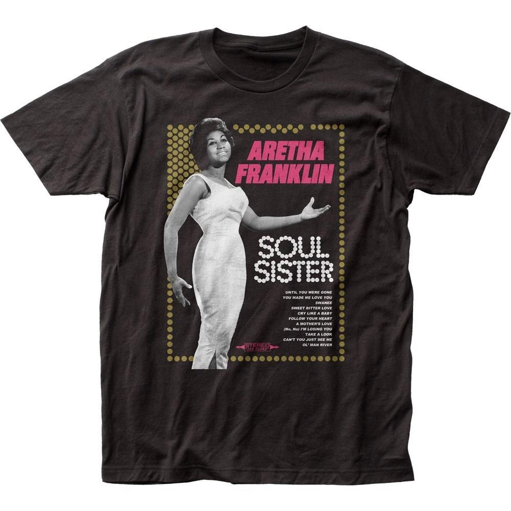 

Aretha Franklin Soul Sister Mens T Shirt Music Classic Soul Concert Tee Black Unisex T-Shirt XXL