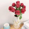 1 Bundle9pcs Artificial Rose Silk White Rose Realistic Fake Roses with Long Stems  for Party Home Wedding Valentine Birthday