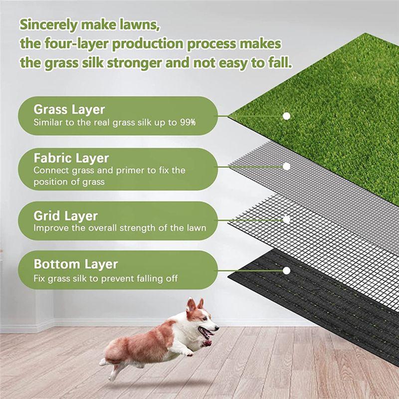 M-Modern-Artificial Grass, Professional Dog Grass Mat, Toilet Training Carpet, Large Lawn Outdoor Carpet Terrace Lawn(80X100cm)