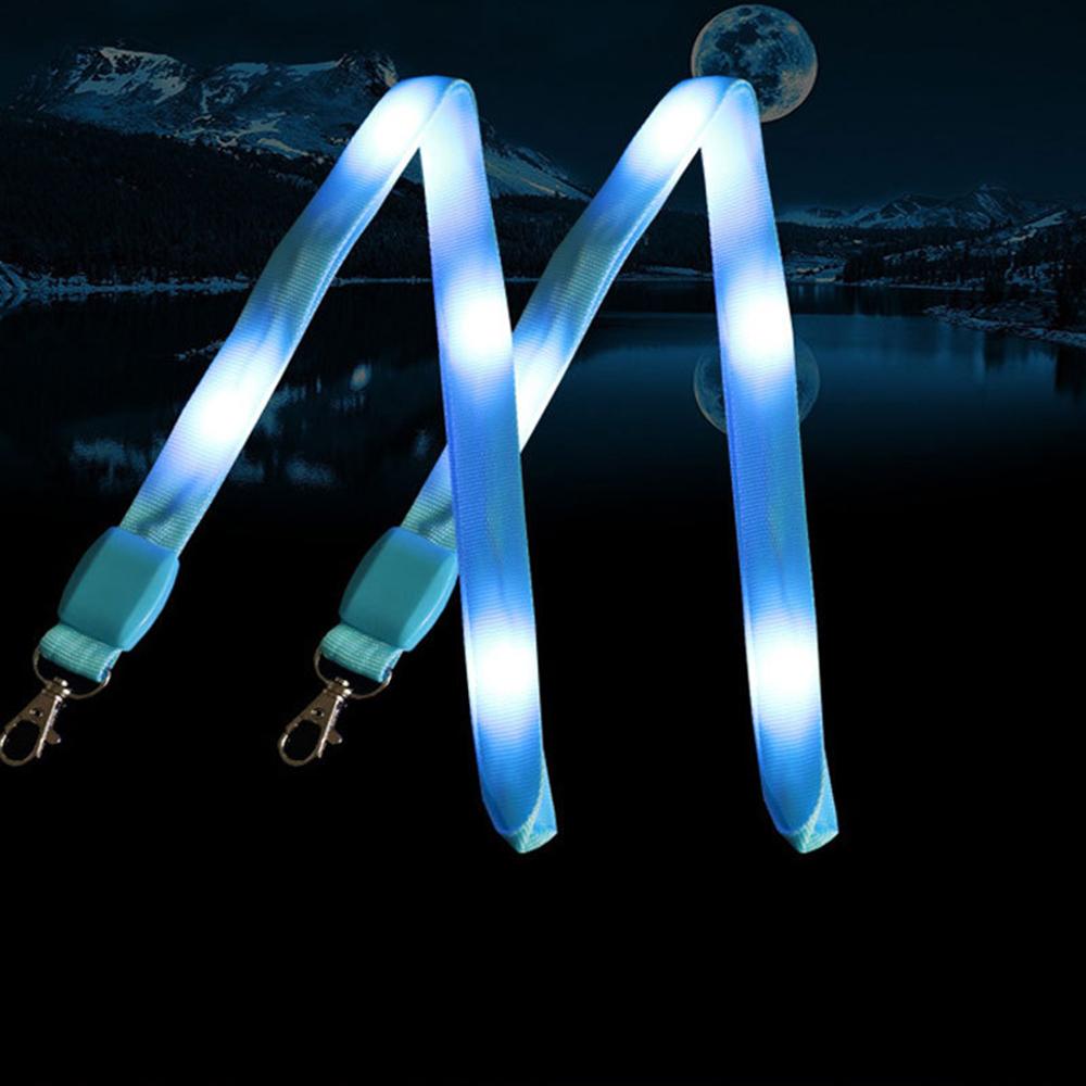 Worker Cruise Lanyards Keychain ID Badge Case Flashing Lanyards Card Holder LED Light Up Neck Strap