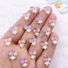 50pcs Resin Kawaii Mini Colorful Purple Double Tulips Art Nail Flatback Flower Rhinestone Applique DIY Manicure Scrapbook Crafts
