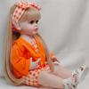 Realistic Reborn Baby Girl Full Silicone Body Lifelike Doll With Long Hair 55 CM 22 Inch Princess Toddler Bebe For Kids Gift