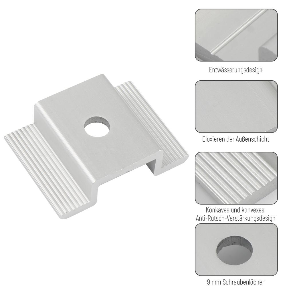 20/50 Pcs Solar Panel Mid Clamps Solar Panel Mounting Bracket Clamp Wide Photovoltaic Support Solar System Accessories