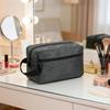 Men's Durable Large-Capacity Travel Canvas Wash Bag with Zipper