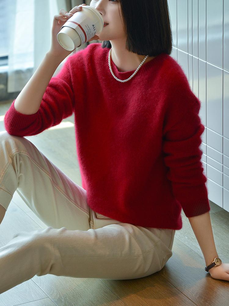 Women's Cashmere Sweater Qinghe Cashmere 30% Cashmere 70% Wool Autumn and Winter Cashmere Pullover Soft and Warm