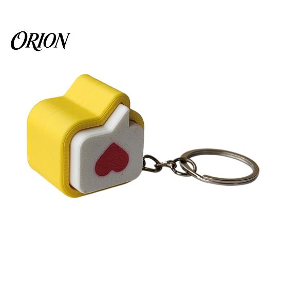 Finger Clicker Toy 3D Printed Heart Keychain, Pocket Size Fidget Clicker, Anxiety Stress Relief Push Button for Kids Adults жёлтый