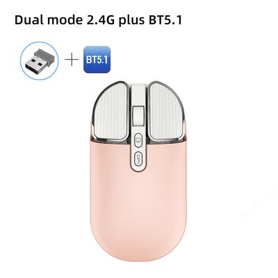 Bezdrátová myš Bluetooth 5.1 s duálním režimem 2,4g dobíjecí tiché herní myši Stolní optická herní myš USB na jedno kliknutí