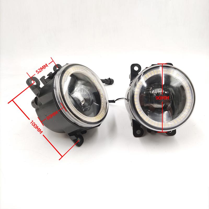 1 Pair 2 Functions Auto LED DRL Daytime Running Light For Mitsubishi ASX 2011-2018 Car Angel Eyes Fog Lamp Foglight
