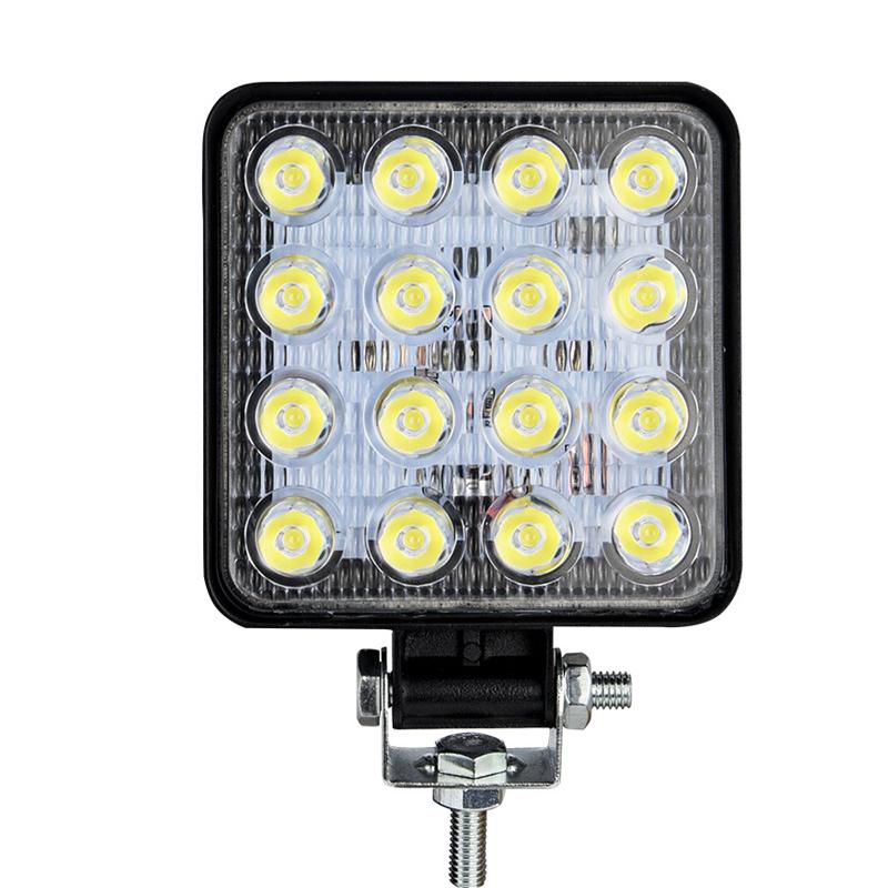 Car LED Head Light 16SMD Front Fog Light 12V 24V Truck SUV 4X4 4WD Engineering Headlights Off-road Round Headlamp