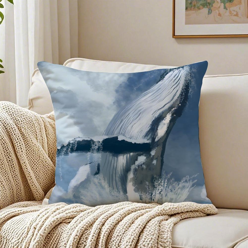 

WWhale Cushion Cover Linen Pillowcase Soft for Sofa Bed Home Room Decor 30X30cm