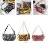 Elegant Sequined Handbag with Chain - Stylish Shoulder Purse for Special Events