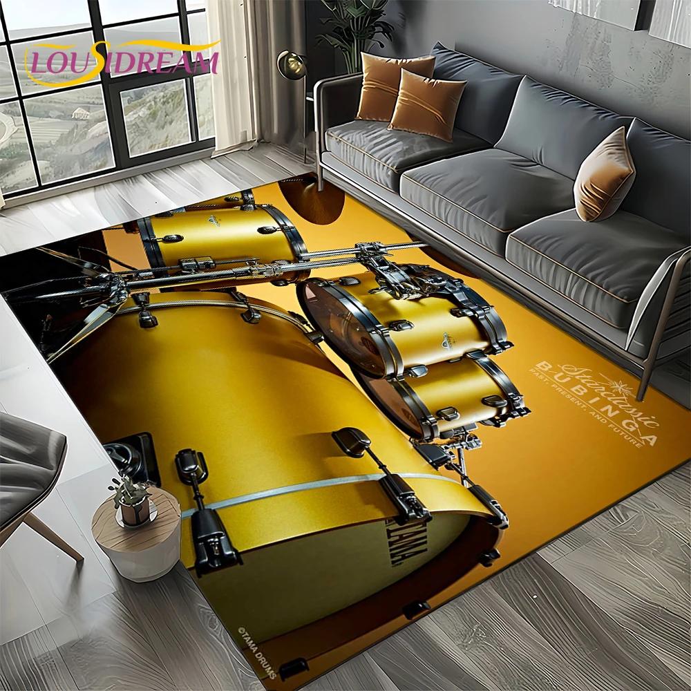 Music Instruments TAMA Drum Kit Drum Set Carpet Rug for Living Room Bedroom Home Sofa Decoration,Kid Area Rug Non-slip Floor Mat