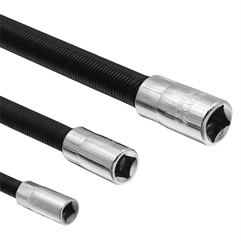B-Est 3 Piece Set Kit Electric Wrench Elastic Connecting Rod Universal Flexible Shaft Quick Ratchet Wrench Spring Extension Rod